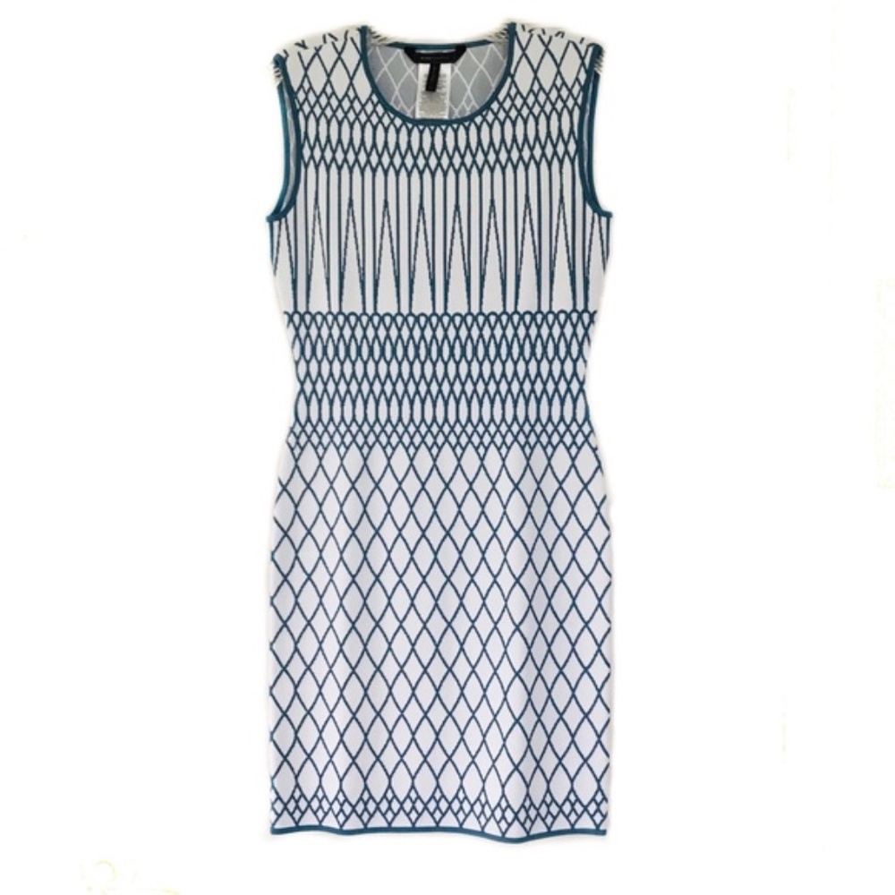 BCBGMAXAZRIA 'Elena' Geometric Print Bodycon Sleeveless Dress